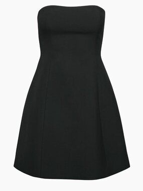 Aritzia Babaton Appraise Dress Softly Structured Strapless Black Size 2